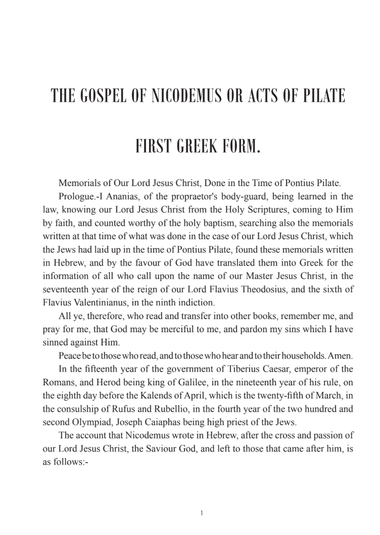 The Gospel of Nicodemus