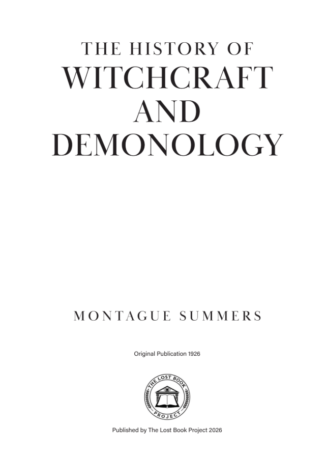 The History of Witchcraft and Demonology by Montague Summers