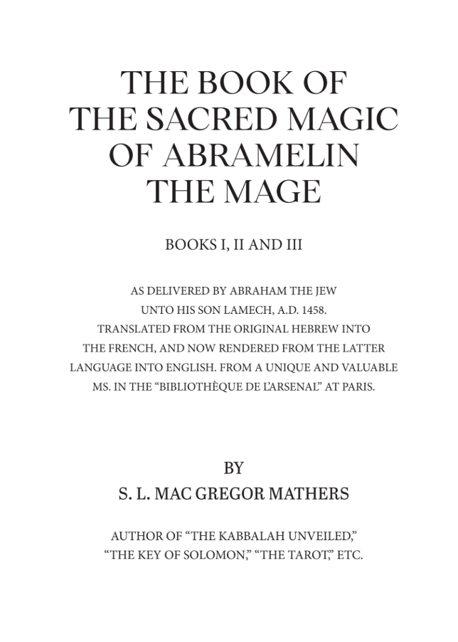 The Sacred Magic of Abramelin the Mage