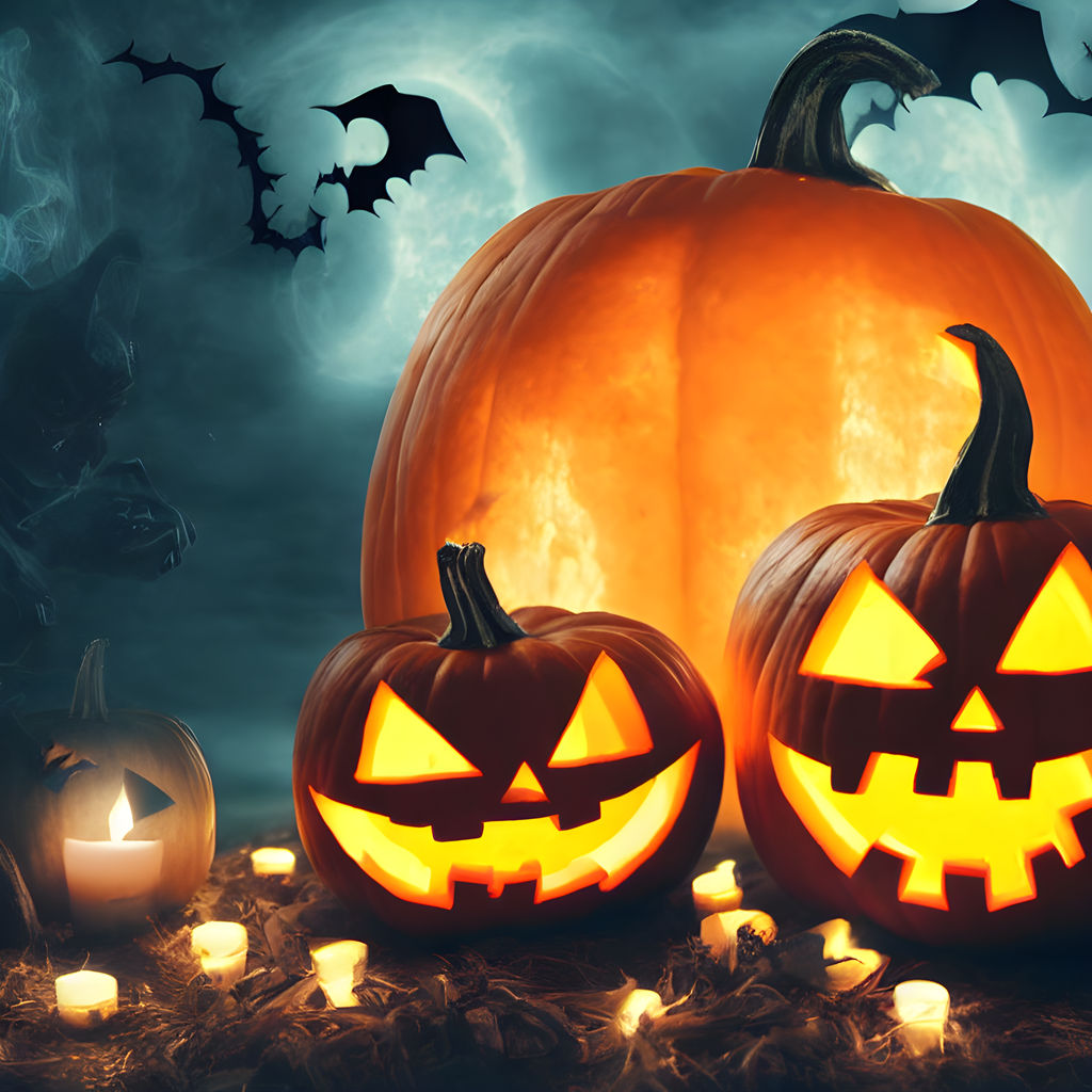 halloween glowing pumpkins