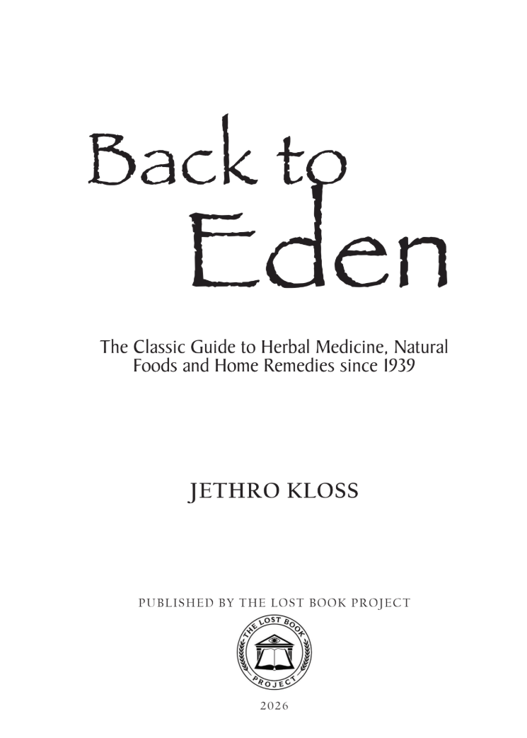 Back to Eden by Jethro Kloss