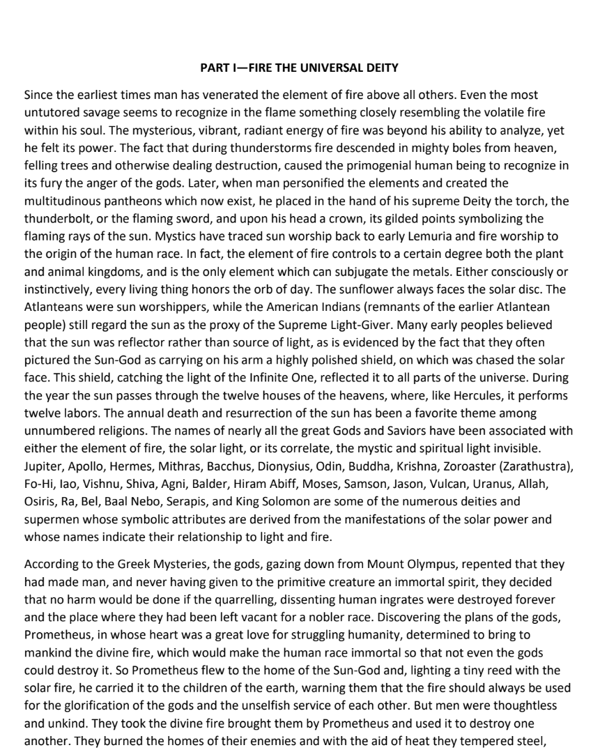 Melchizedek and the Mystery of Fire by Manly P. Hall