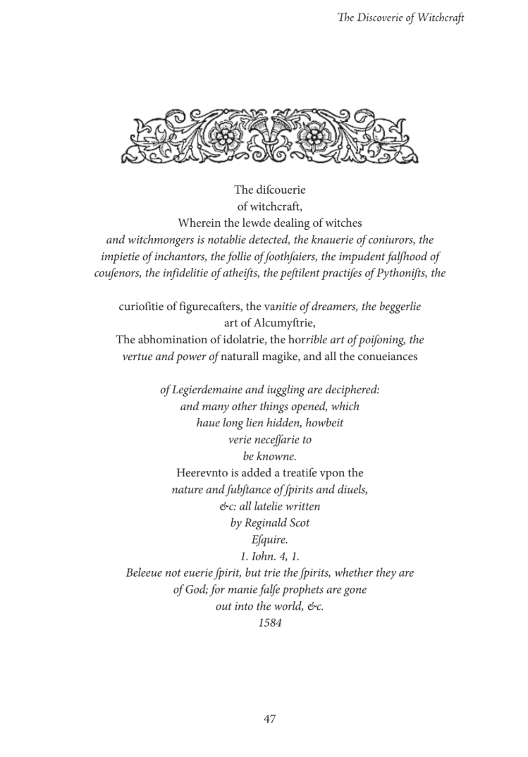 The Discoverie of Witchcraft