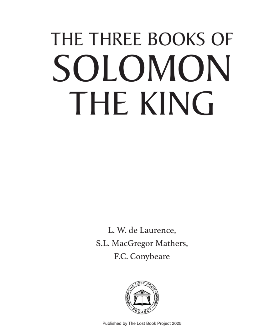 The Three Books of Solomon The King
